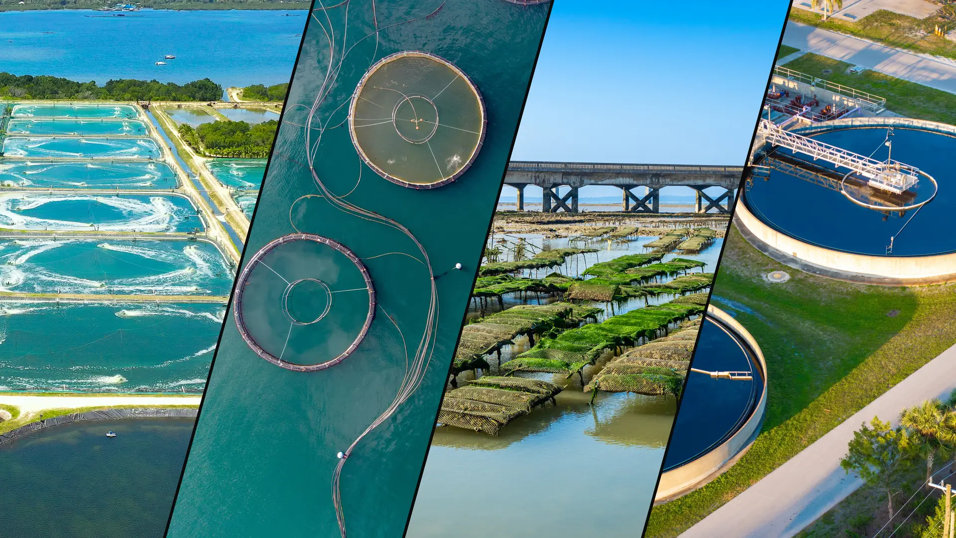 Ponds, pens and water treatment from the air